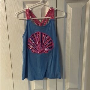 Tommy Bahama Blue and Pink Seashell Tank Top